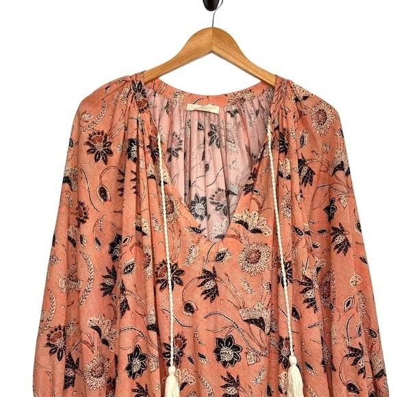 ULLA JOHNSON Womens Biarritz Tassel Floral Voile Tunic Mini Dress Size Small - Picture 3 of 9
